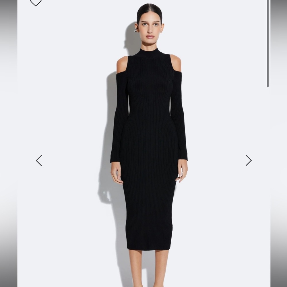 Black cutout shoulders dress